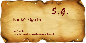 Saskó Gyula névjegykártya